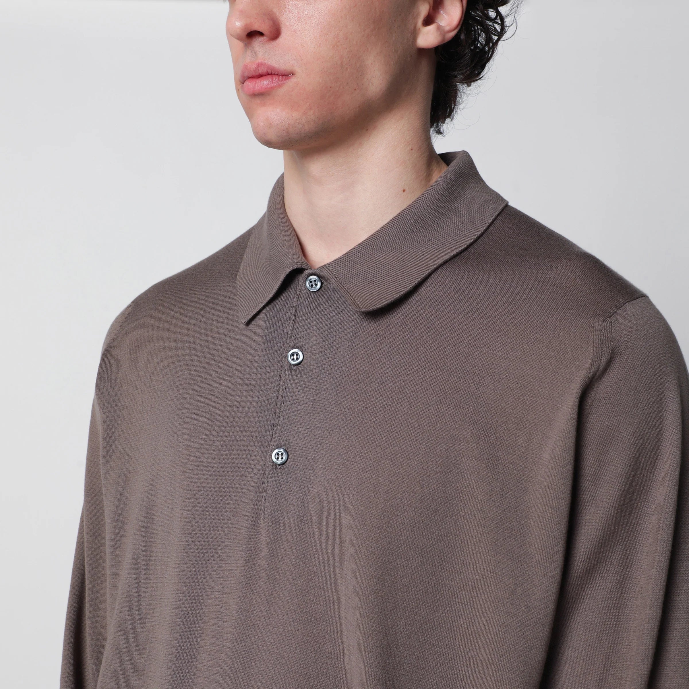 Moss Beige Cotton Polo Shirt Breathable Comfort
