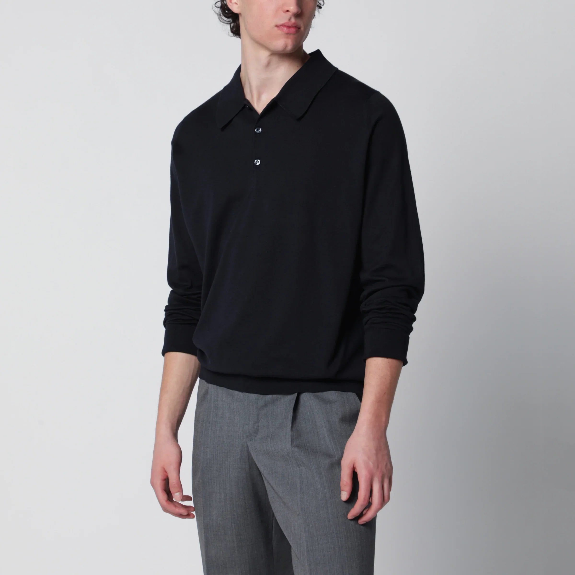 Navy Blue Cotton Polo Shirt for Comfort