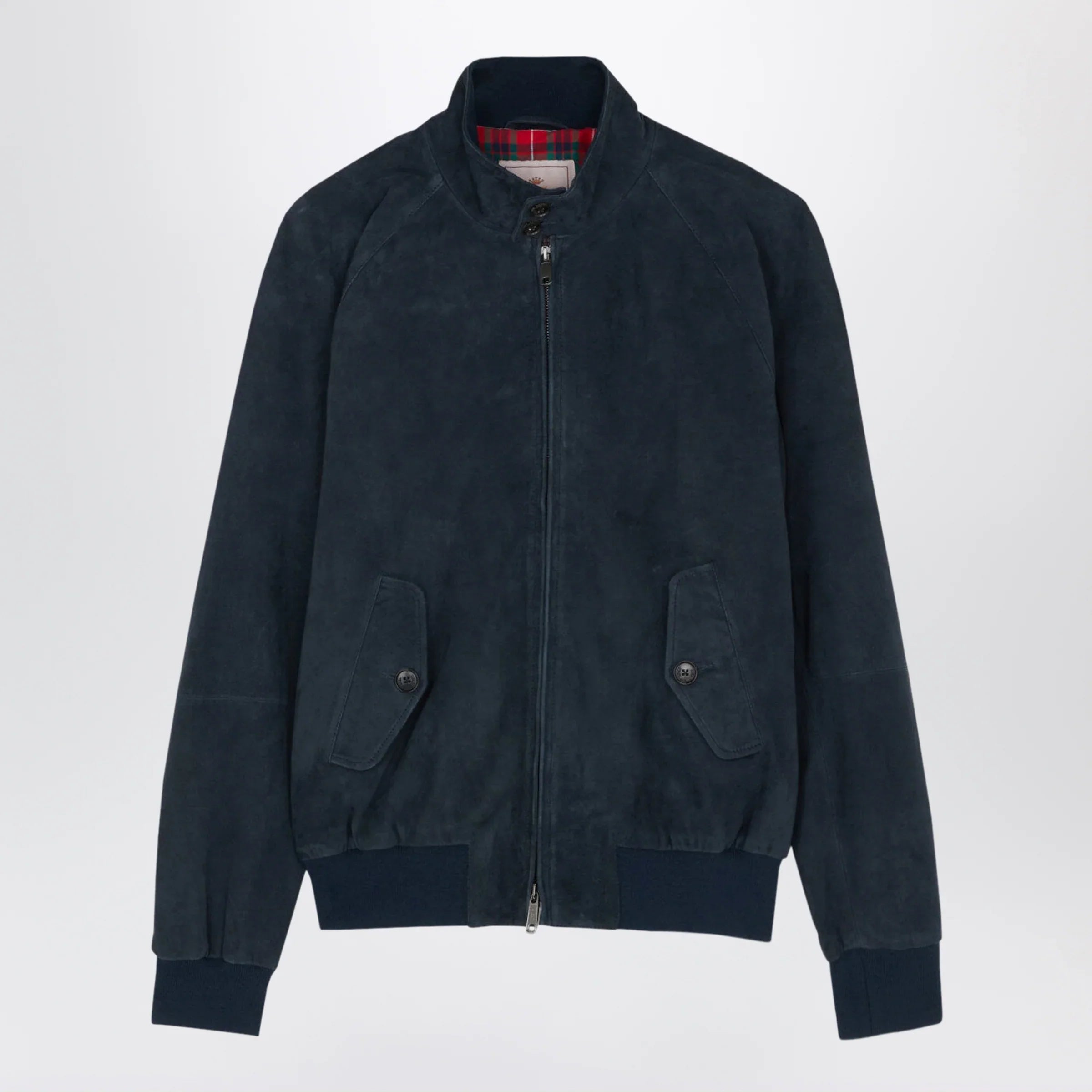 Navy Blue Suede Jacket with Breathable Coolmax Cotton Lining