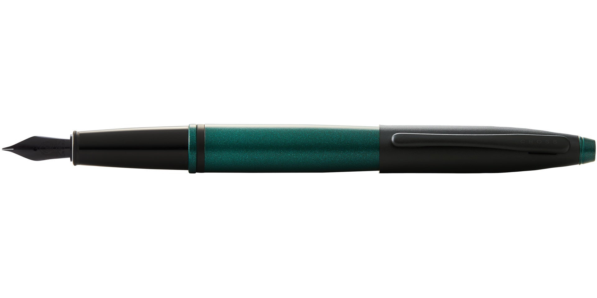 Calais™ Matte Green and Black Lacquer Fine Nib Fountain Pen
