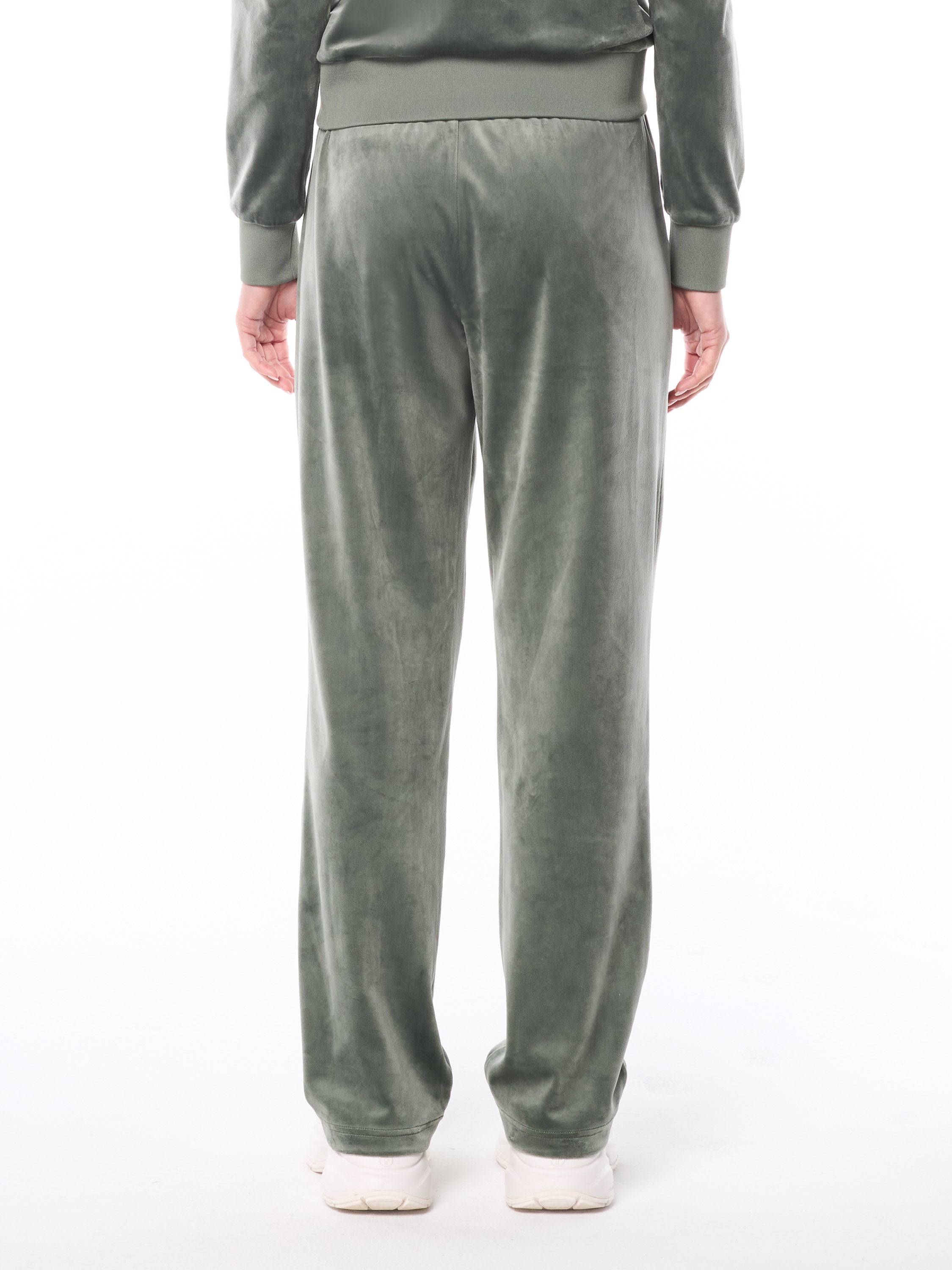 Nuvola Velour Track Pant-Agave Green