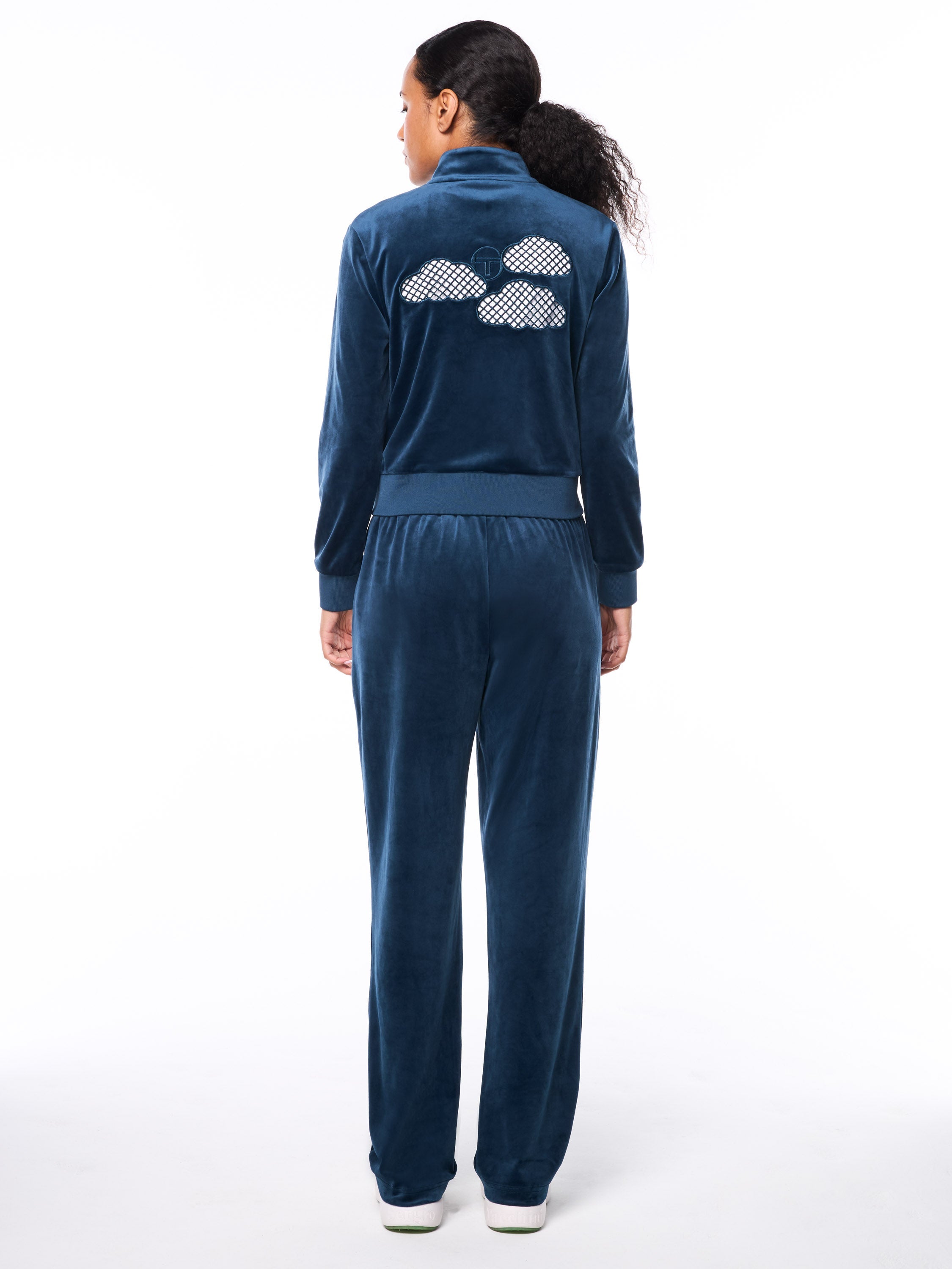 Nuvola Velour Track Pant-Key Largo