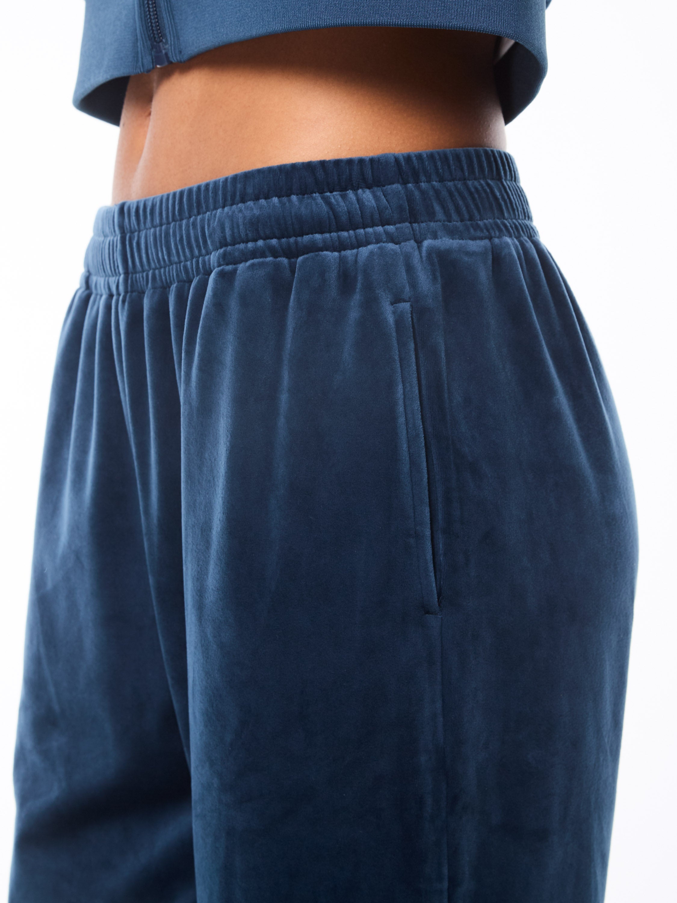 Nuvola Velour Track Pant-Key Largo