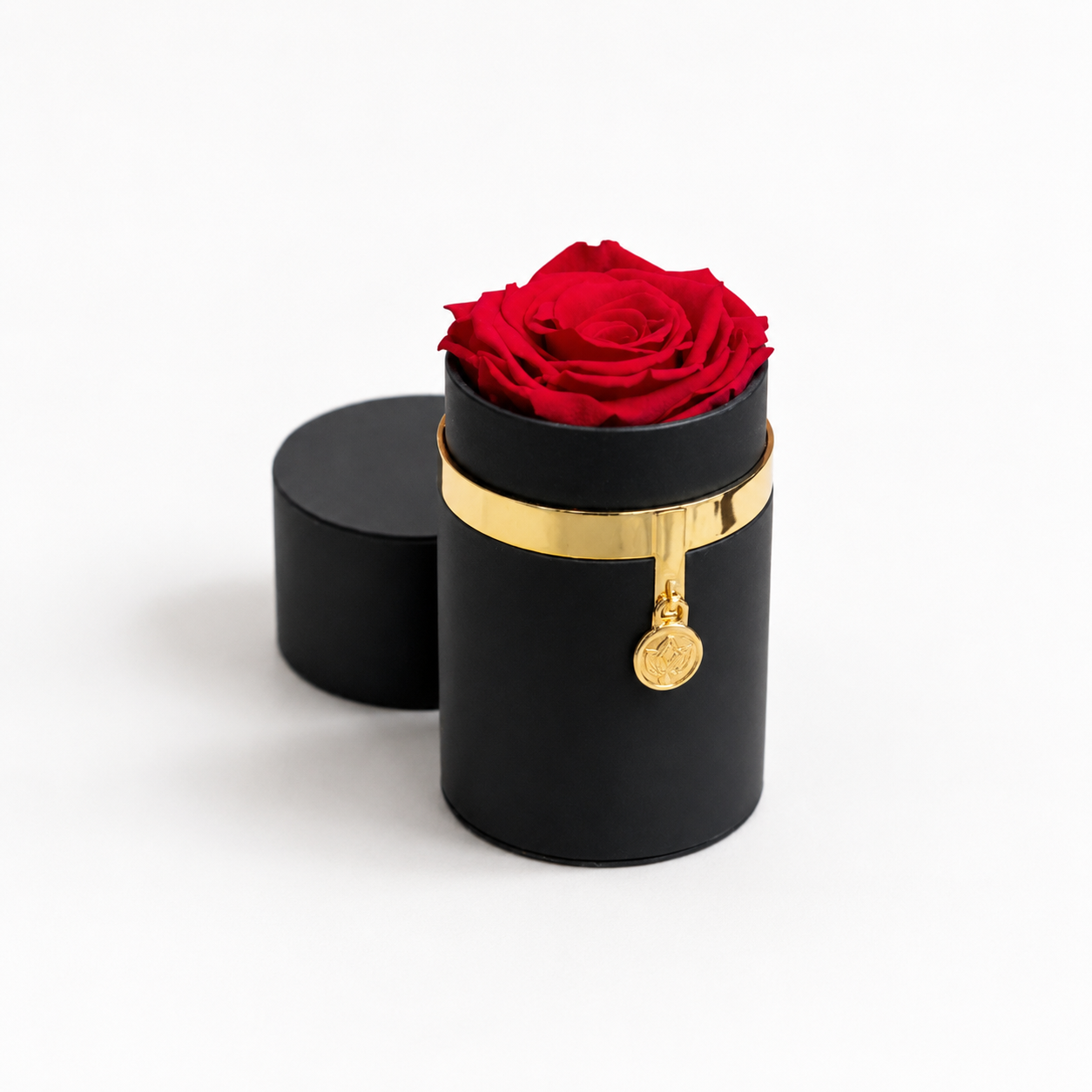 One in a Million™ Round Black Box | Charm Edition | Red Rose