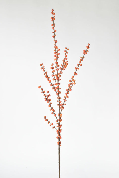 43" Faux Outdoor Orange Berry Stem