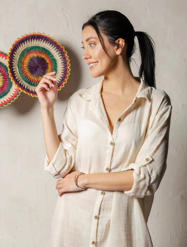 Organic Muslin Cotton White Shirt