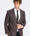 Slim Fit Patterned Sport Burgundy Men Blazer - Wessi