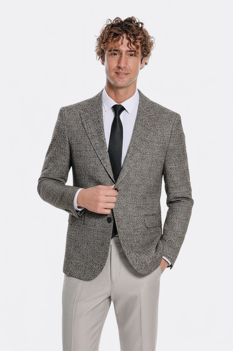 Checked Black Men Blazer - Wessi