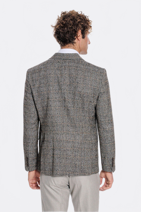 Checked Black Men Blazer - Wessi