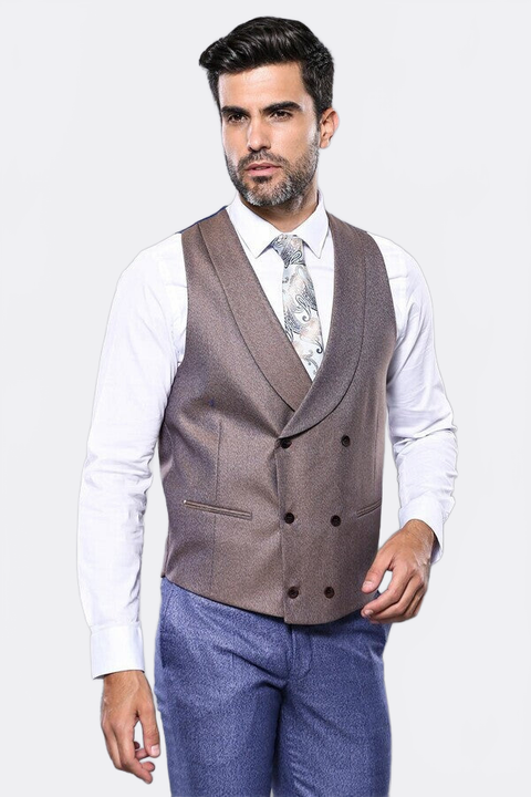 Checked Blue Men's Suit - Wessi