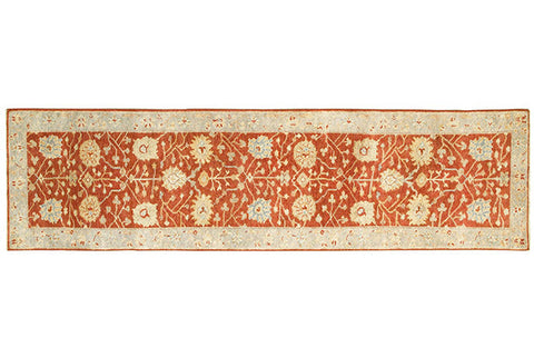 Medalia Area Rug -  Orange. Buttermilk Yellow. Light blue gray