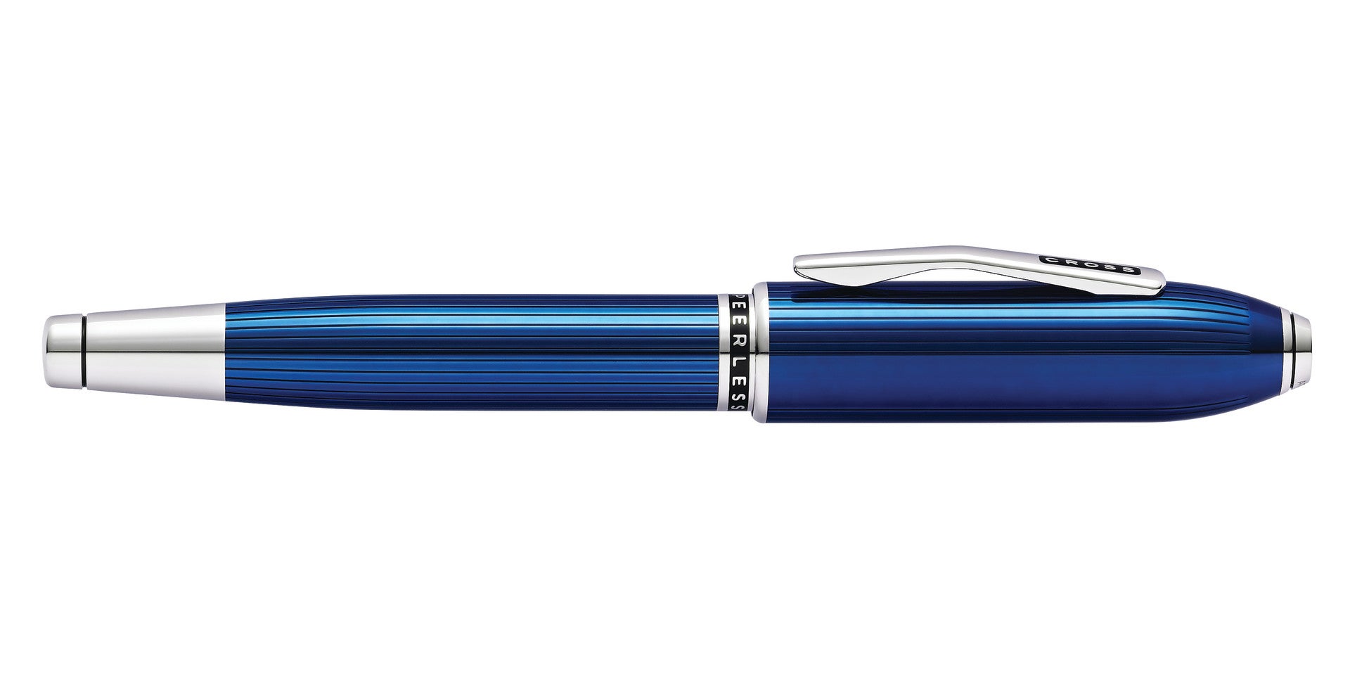 Peerless™ Translucent Quartz Blue Engraved Lacquer Platinum Plated Appointments Rollerball Pen