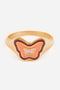 Pink Enamel Butterfly Ring