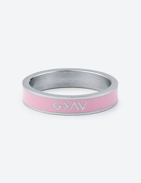 Pink Enamel Highs and Lows Ring