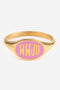 Pink Enamel WWJD Ring