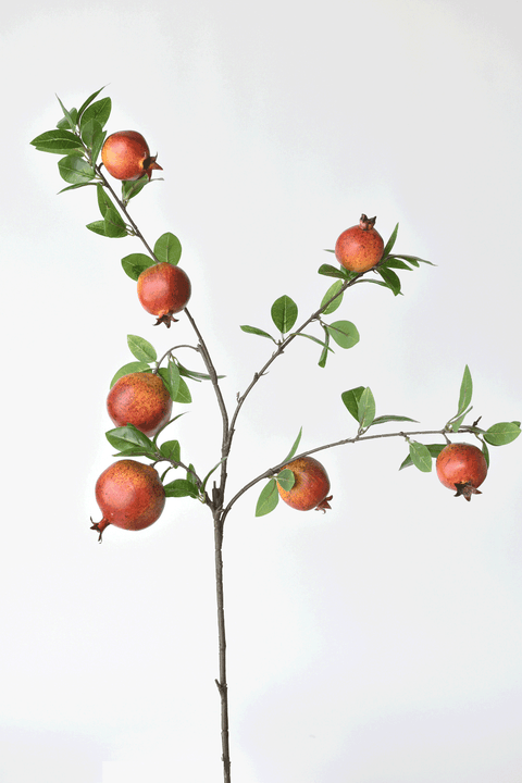 38" Faux Pomegranate Fruit Branch