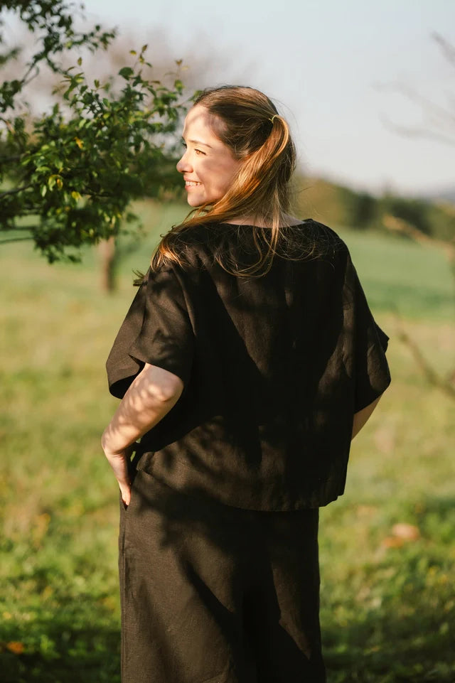 Pure Linen Black Top