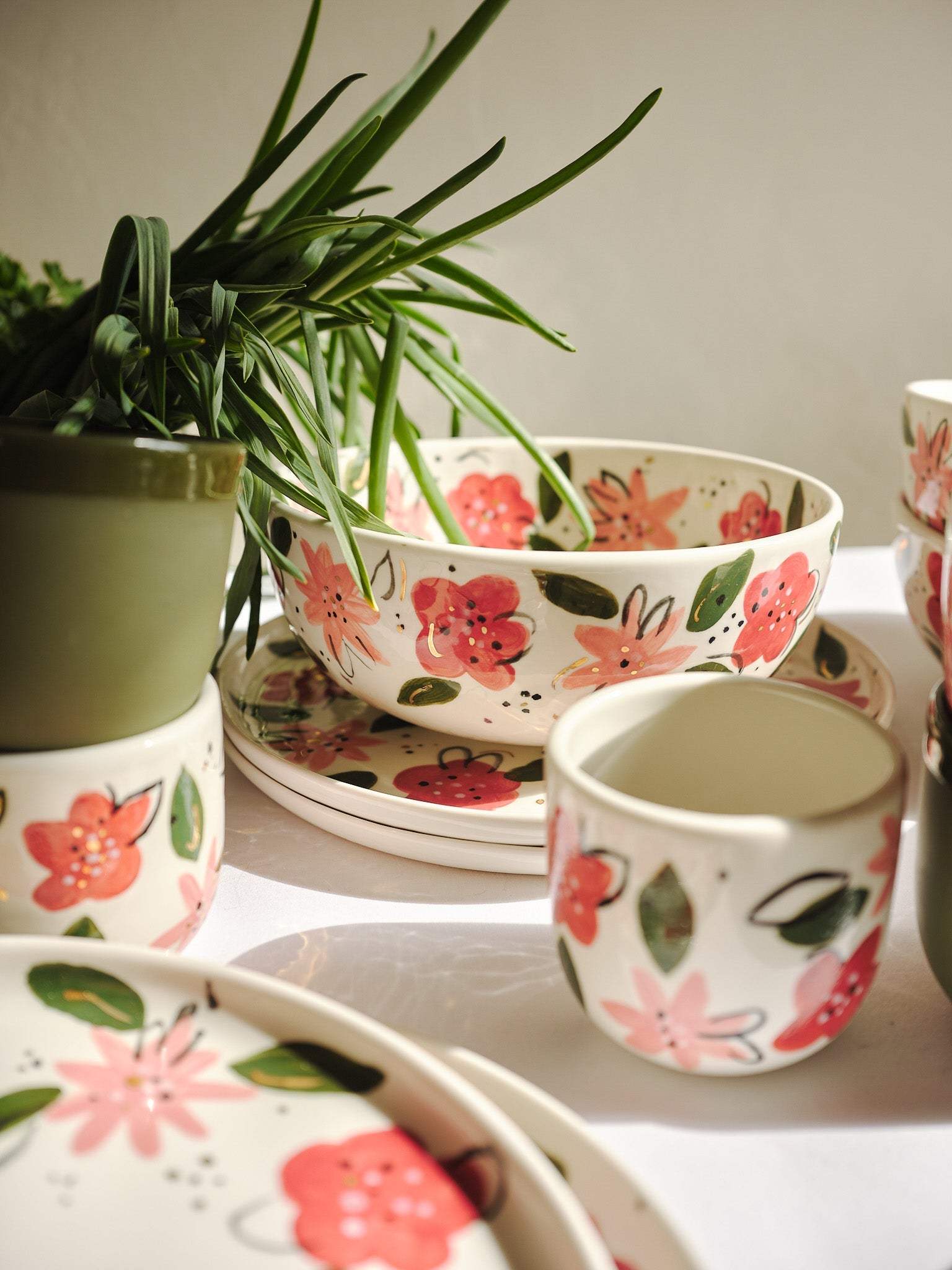 Hand-Painted Floral Coffee Cup - Unique Porcelain Design