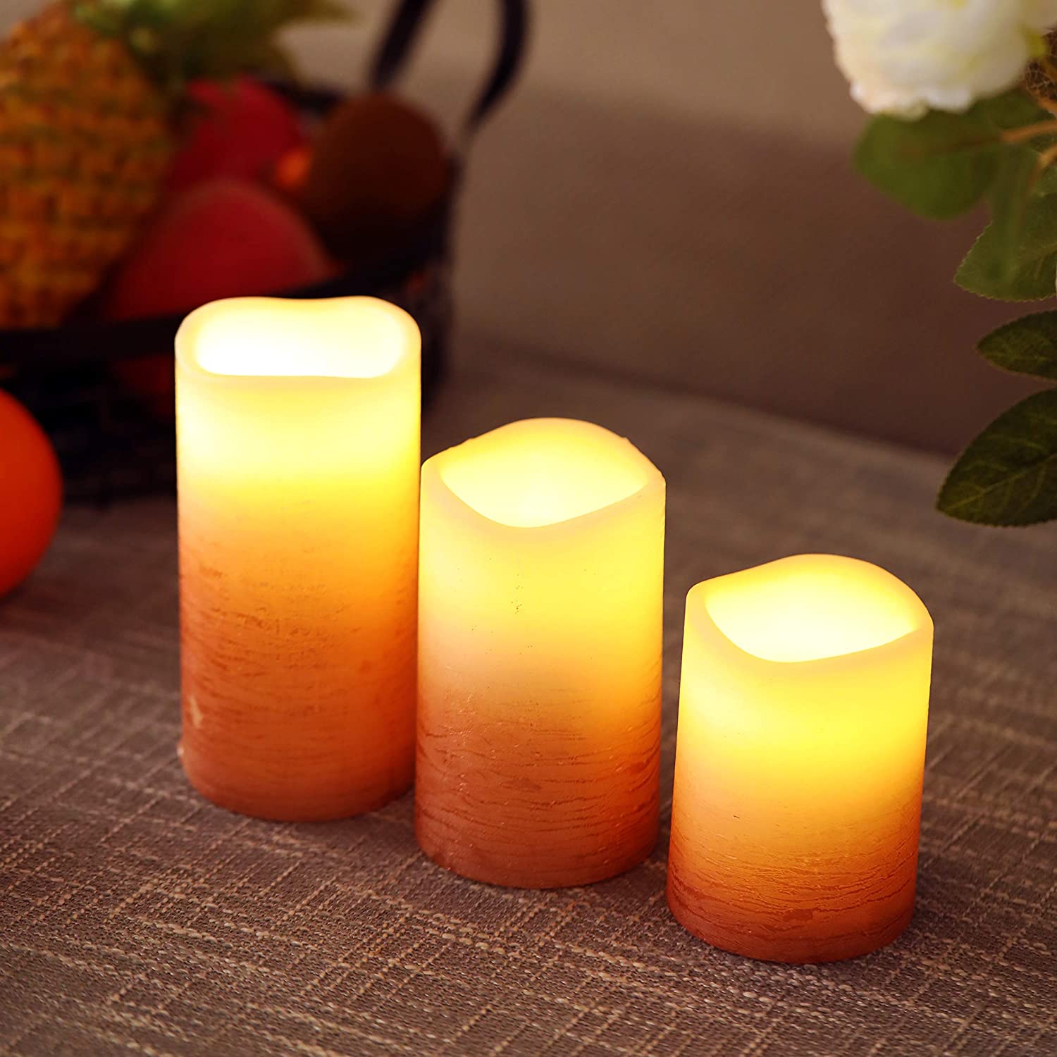 Real Wax Battery Powered Candle（Set of 3）