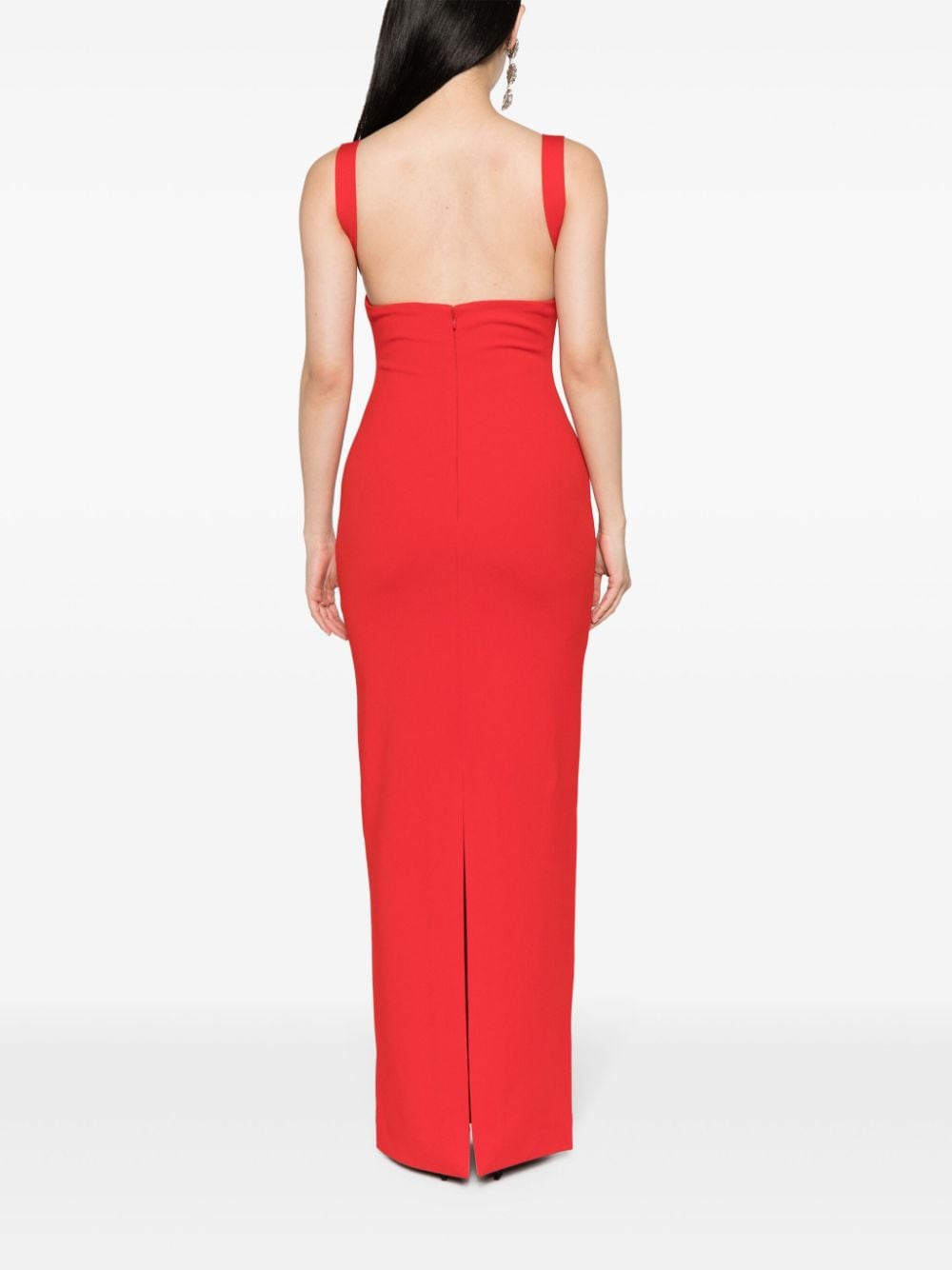 Red Crepe Sleeveless Breathable Summer Dress