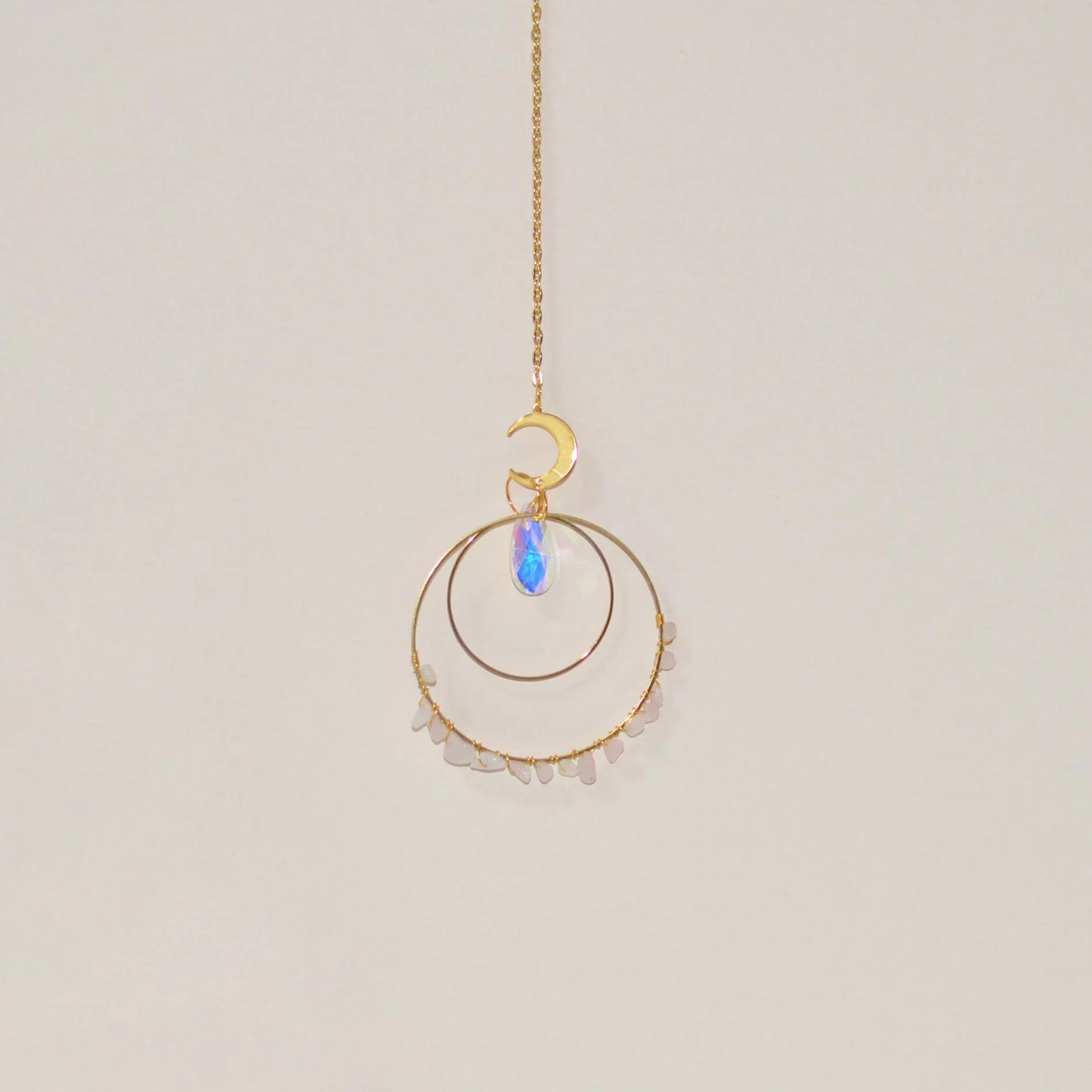 Rose Quartz & Crystal Sun catcher