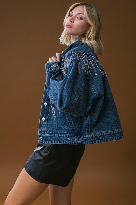 STUNNING EXCELLENCE WASHED DENIM JACKET