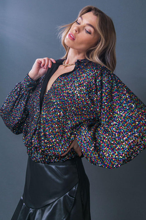 FREEDOM CALLS SEQUIN TOP