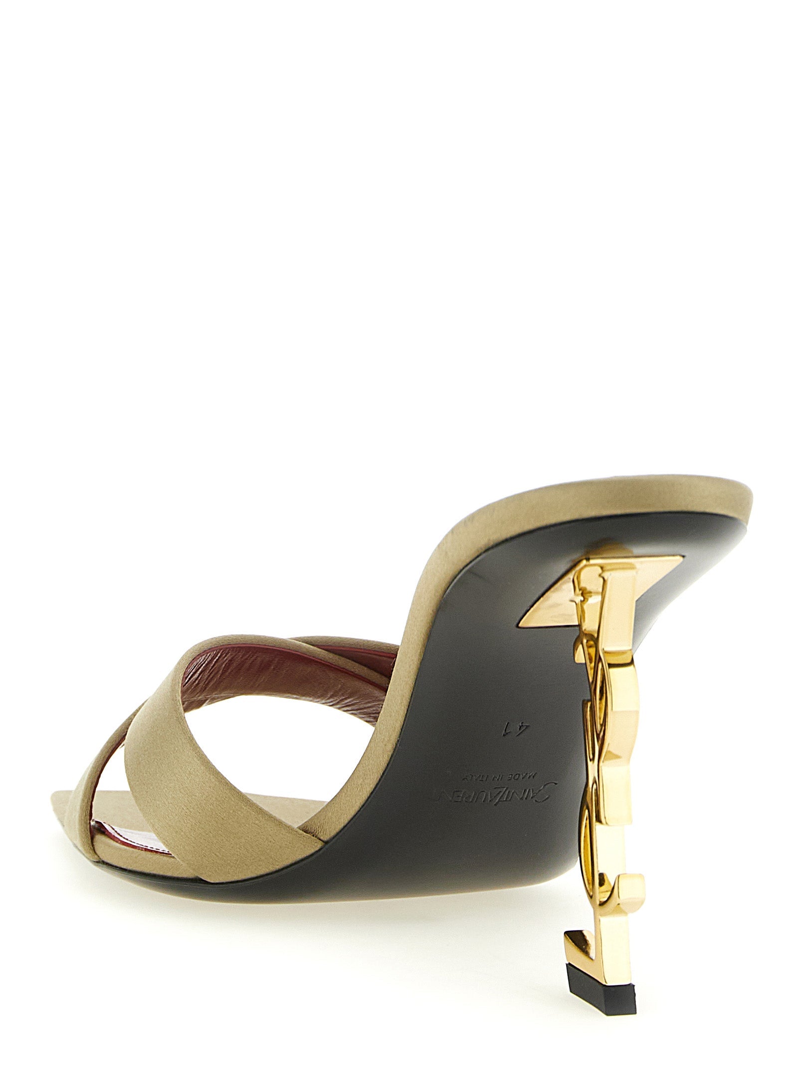 Satin Crêpe Mules with Sculptural Heel