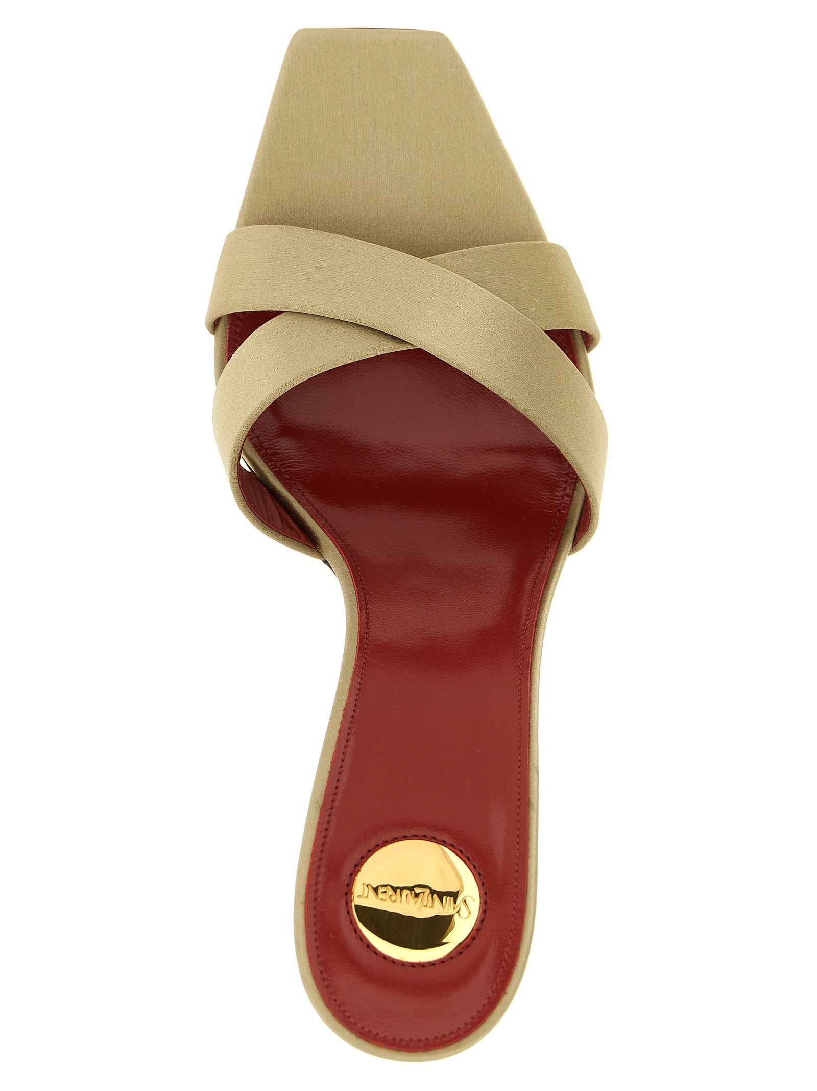 Satin Crêpe Mules with Sculptural Heel