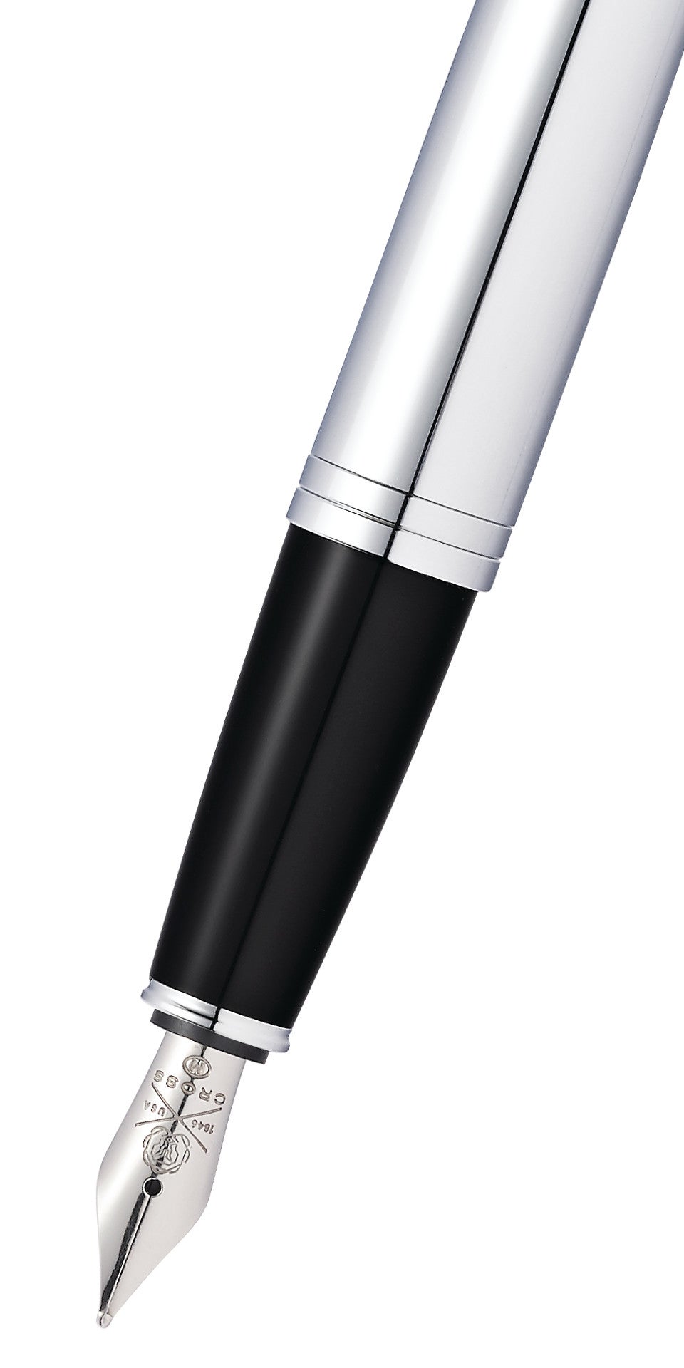 Calais™ Polished Chrome Stainless Steel Medium Nib Fountain Pen