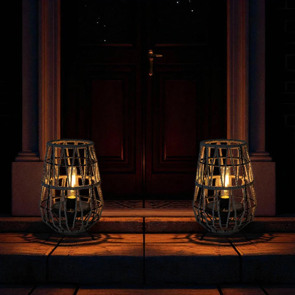 Set of 2 Solar Lantern Outdoor Table Lamp Outside Hanging Solar Lights