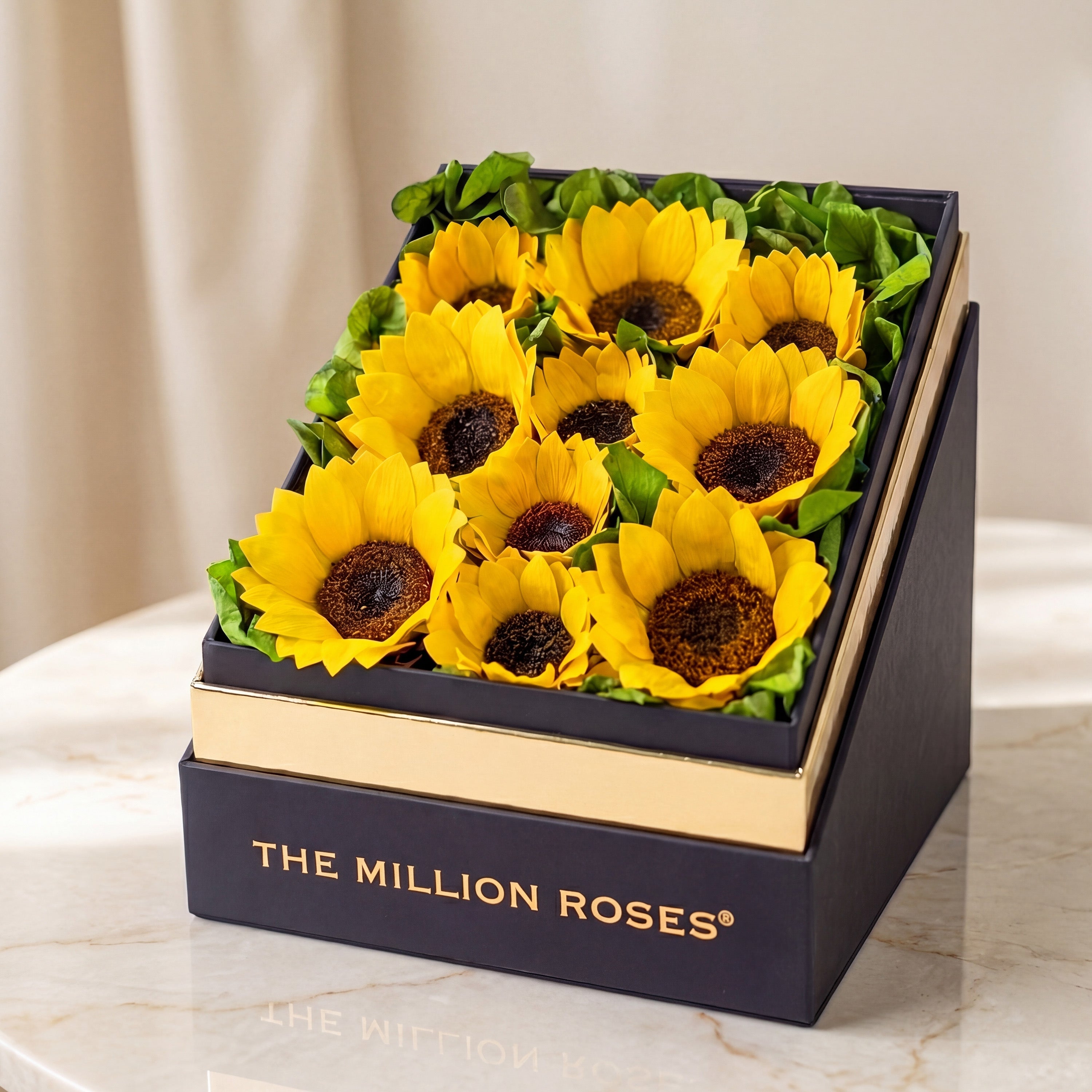 Square Black Box | Sunflowers
