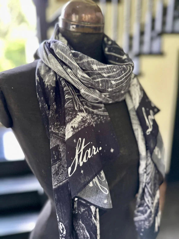 Stargazer Bohemian Bamboo Scarf With Falling Stars