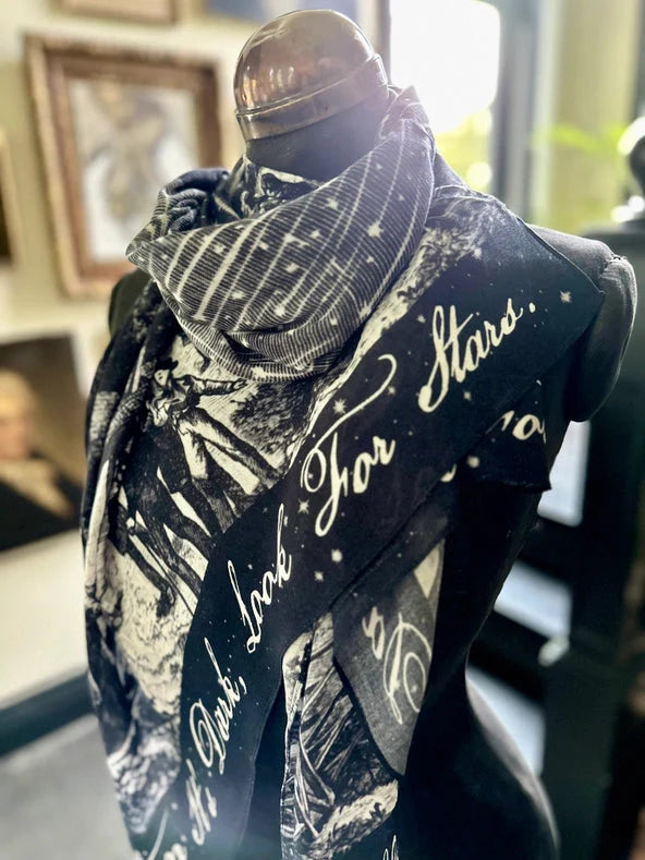 Stargazer Bohemian Bamboo Scarf With Falling Stars