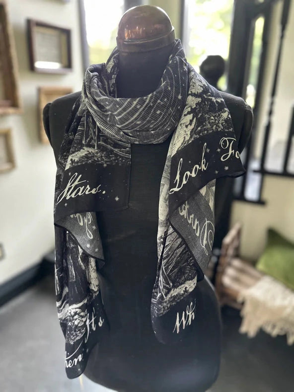 Stargazer Bohemian Bamboo Scarf With Falling Stars