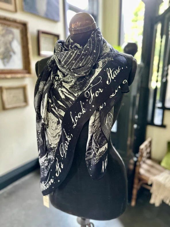 Stargazer Bohemian Bamboo Scarf With Falling Stars