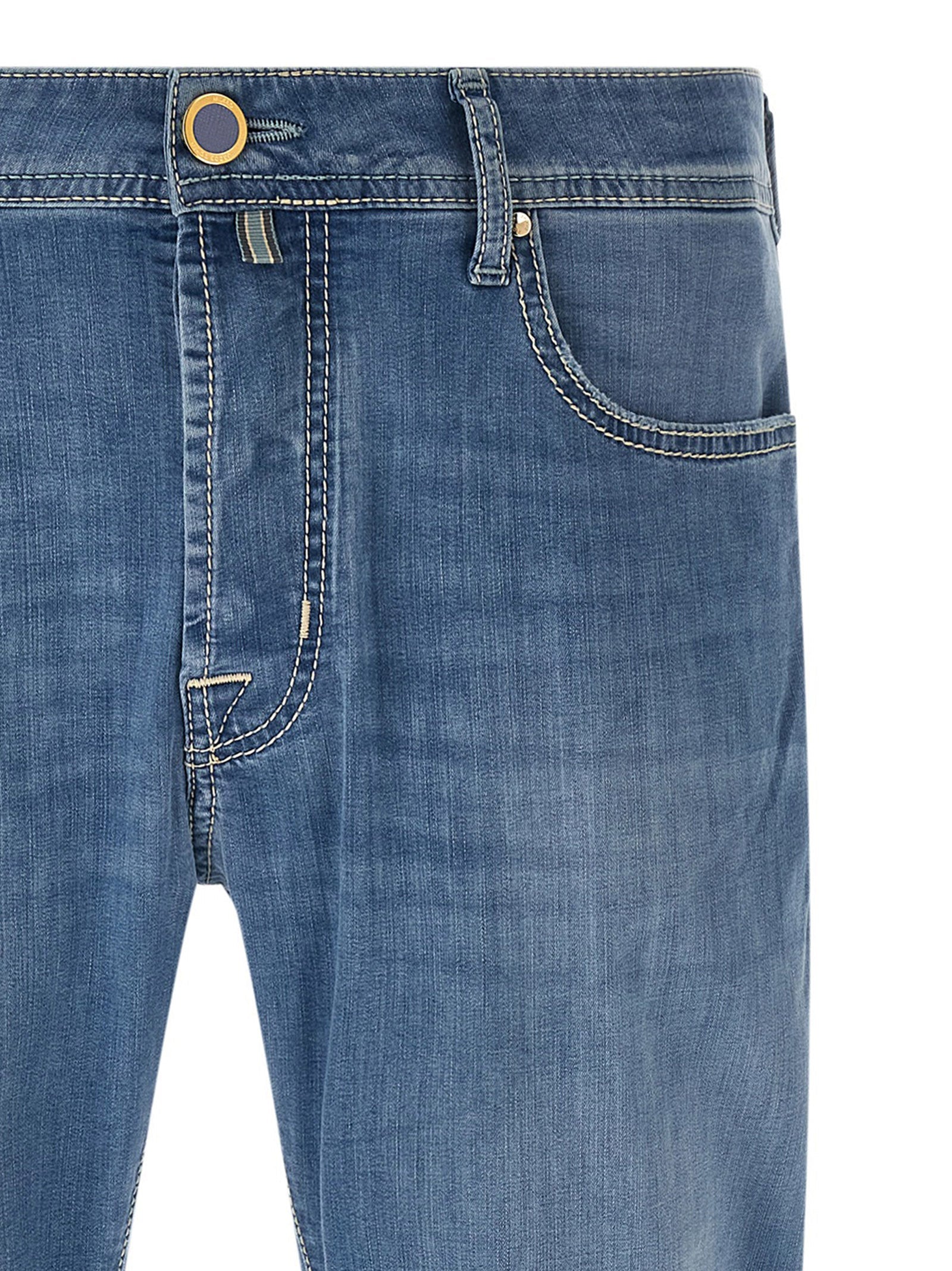 Stonewashed Cotton Slim Fit Jeans for Comfort