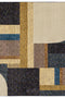 Flourish Contemporary Rug - Tan / Dark Gray / Burnt Yellow / Turquoise