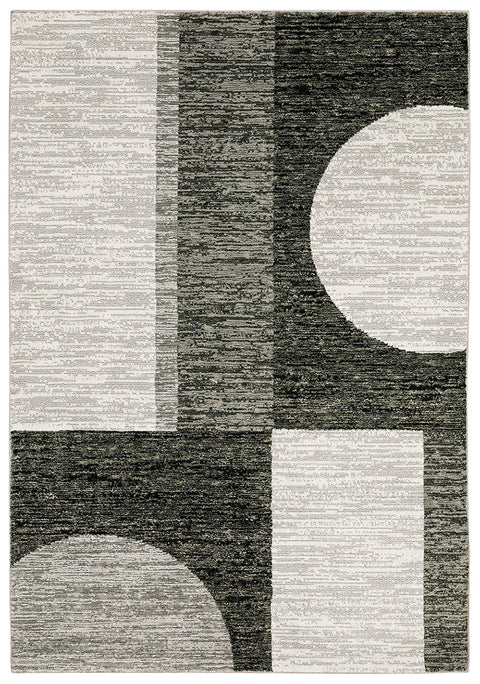 Flourish Contemporary Rug - Black / Gray / Off-White