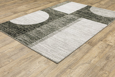 Flourish Contemporary Rug - Black / Gray / Off-White