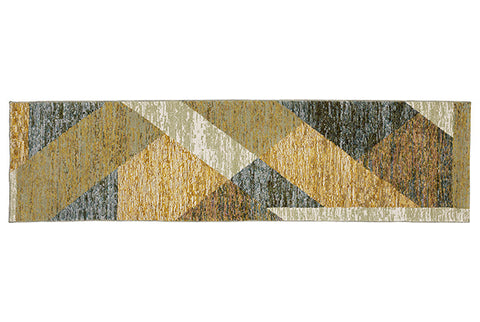 Flourish Contemporary Rug - Denim Blue / Tan / Rust / Cream / Brown