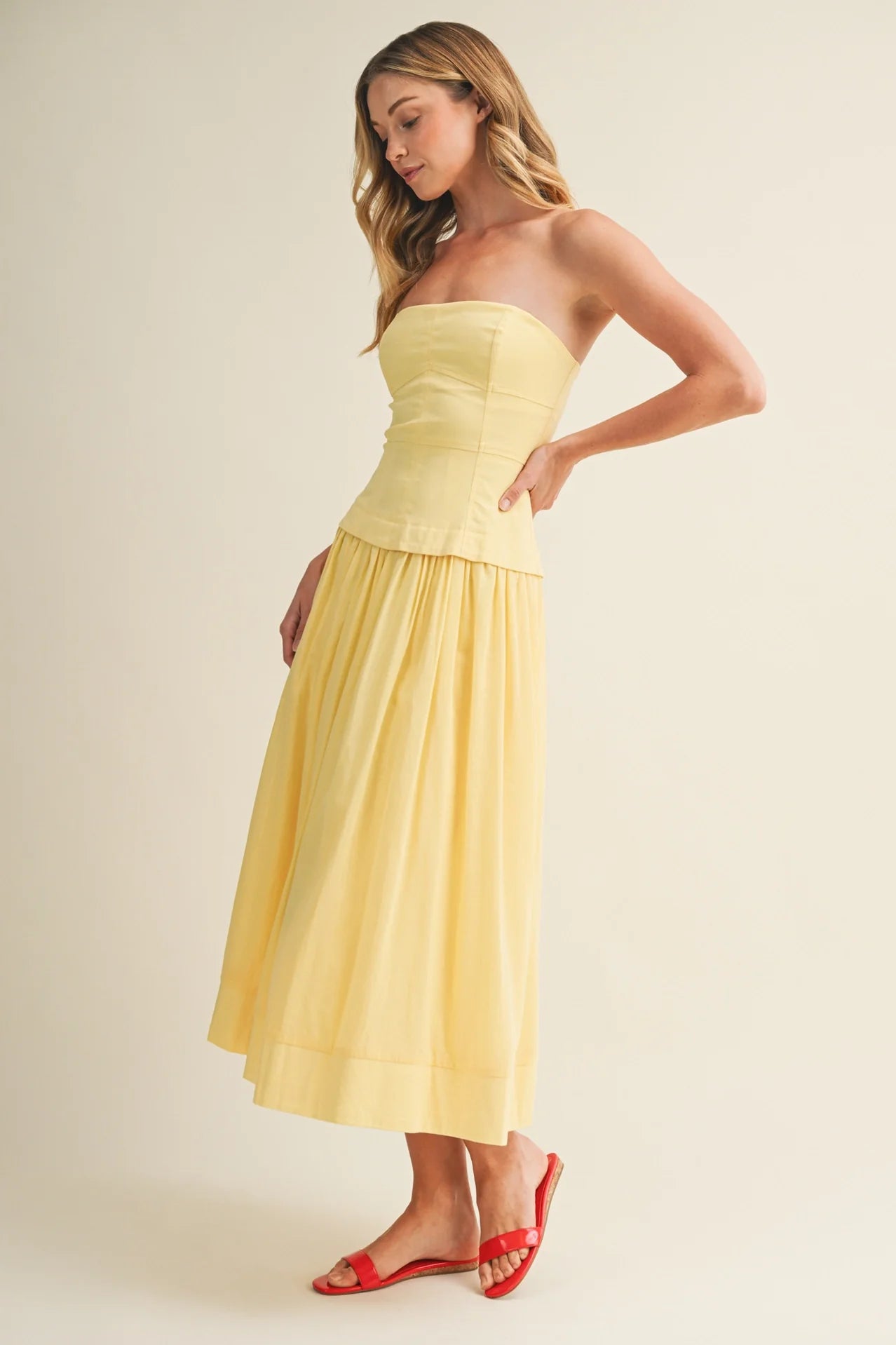 Strapless Corset Bodice Full Skirt Dress