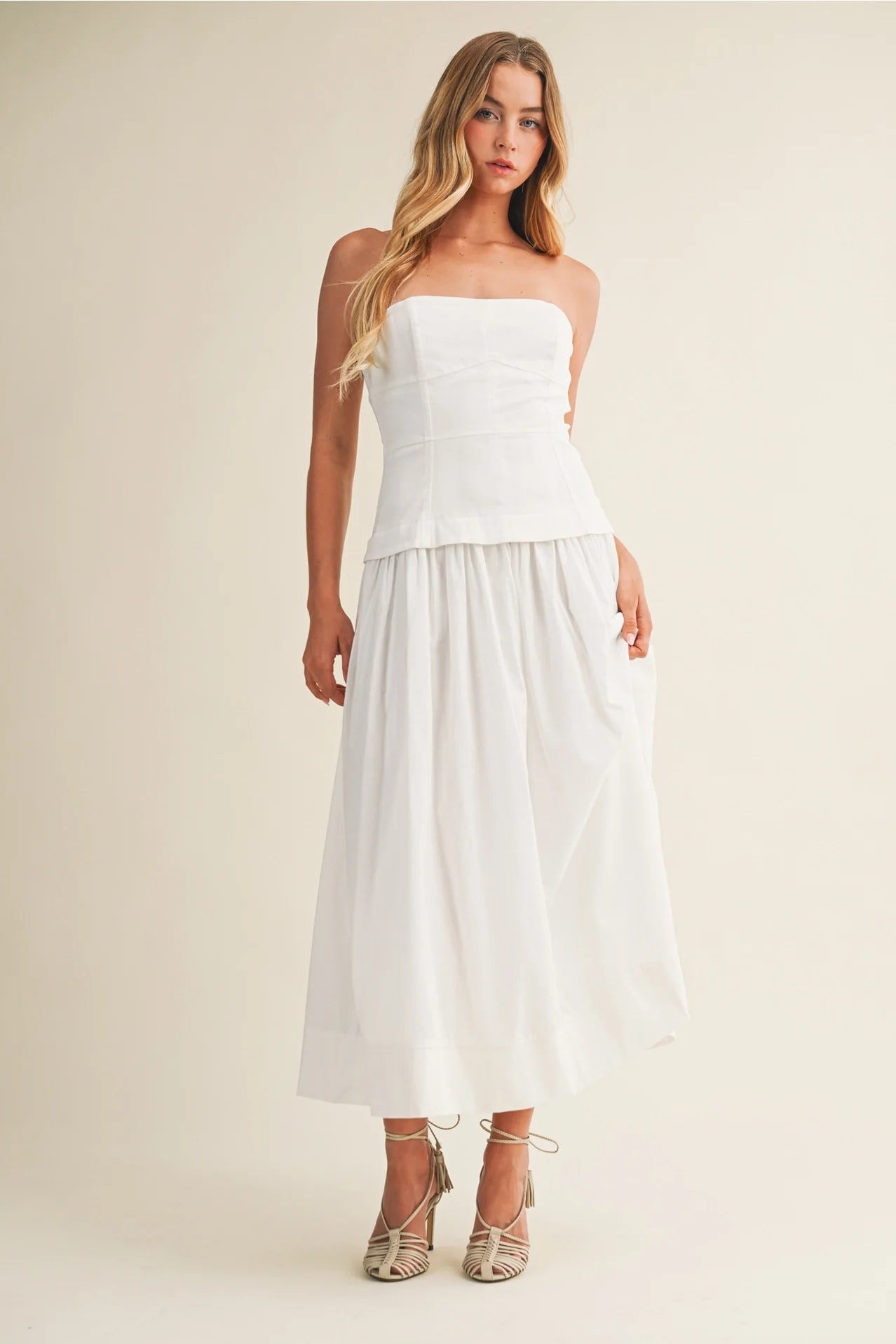 Strapless Corset Bodice Full Skirt Dress