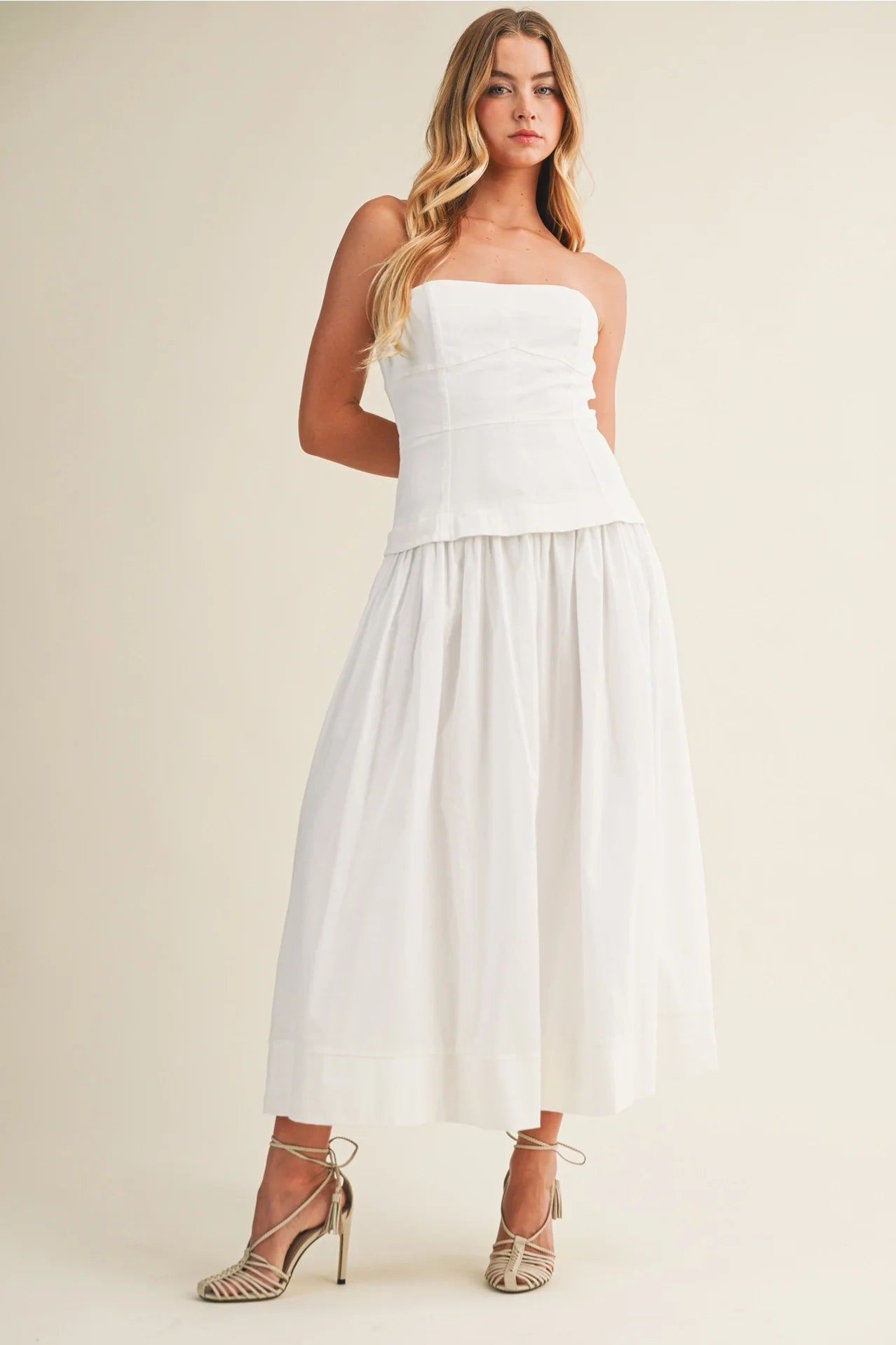 Strapless Corset Bodice Full Skirt Dress