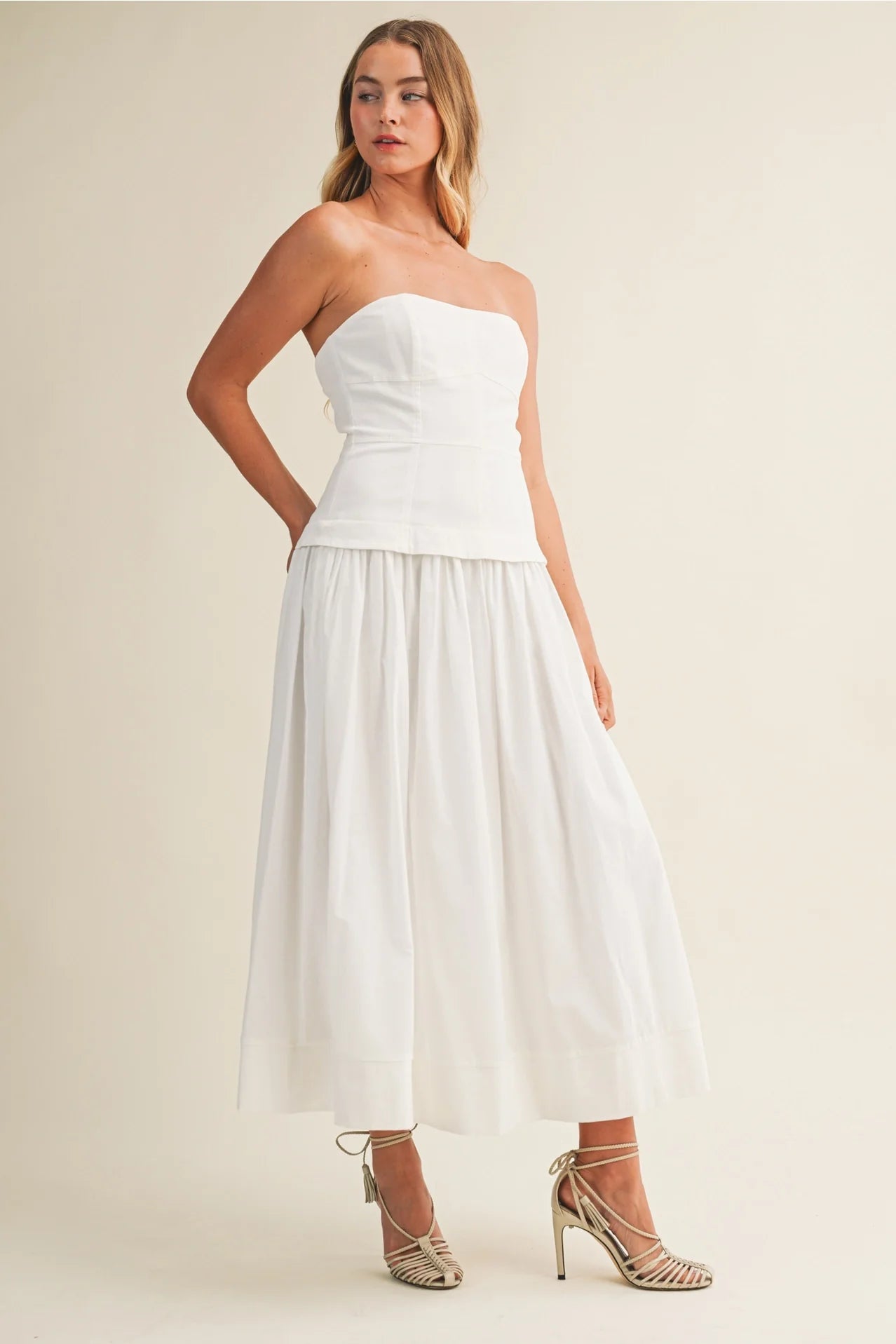 Strapless Corset Bodice Full Skirt Dress