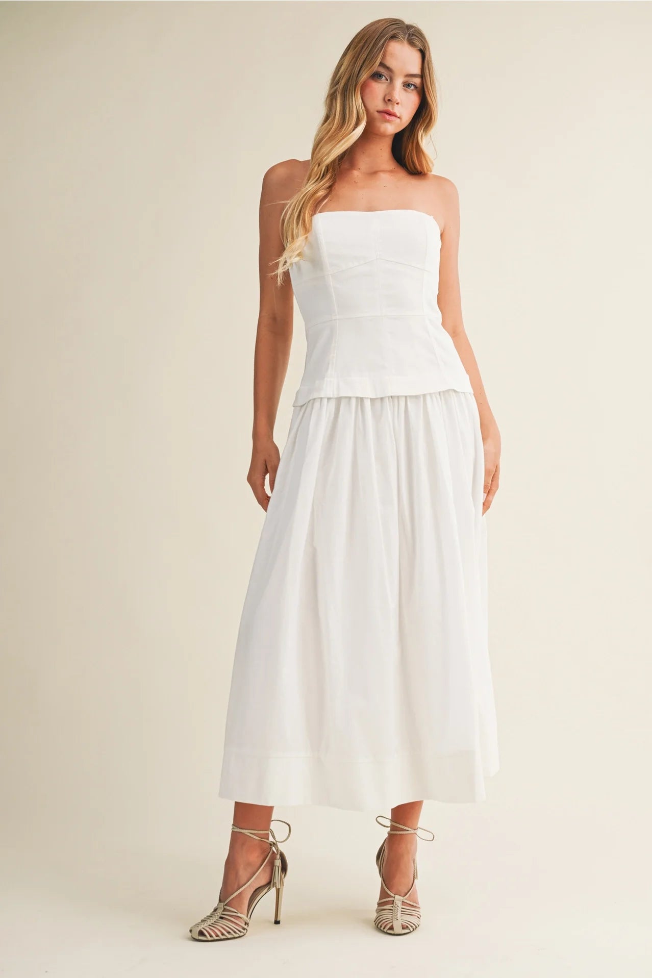 Strapless Corset Bodice Full Skirt Dress