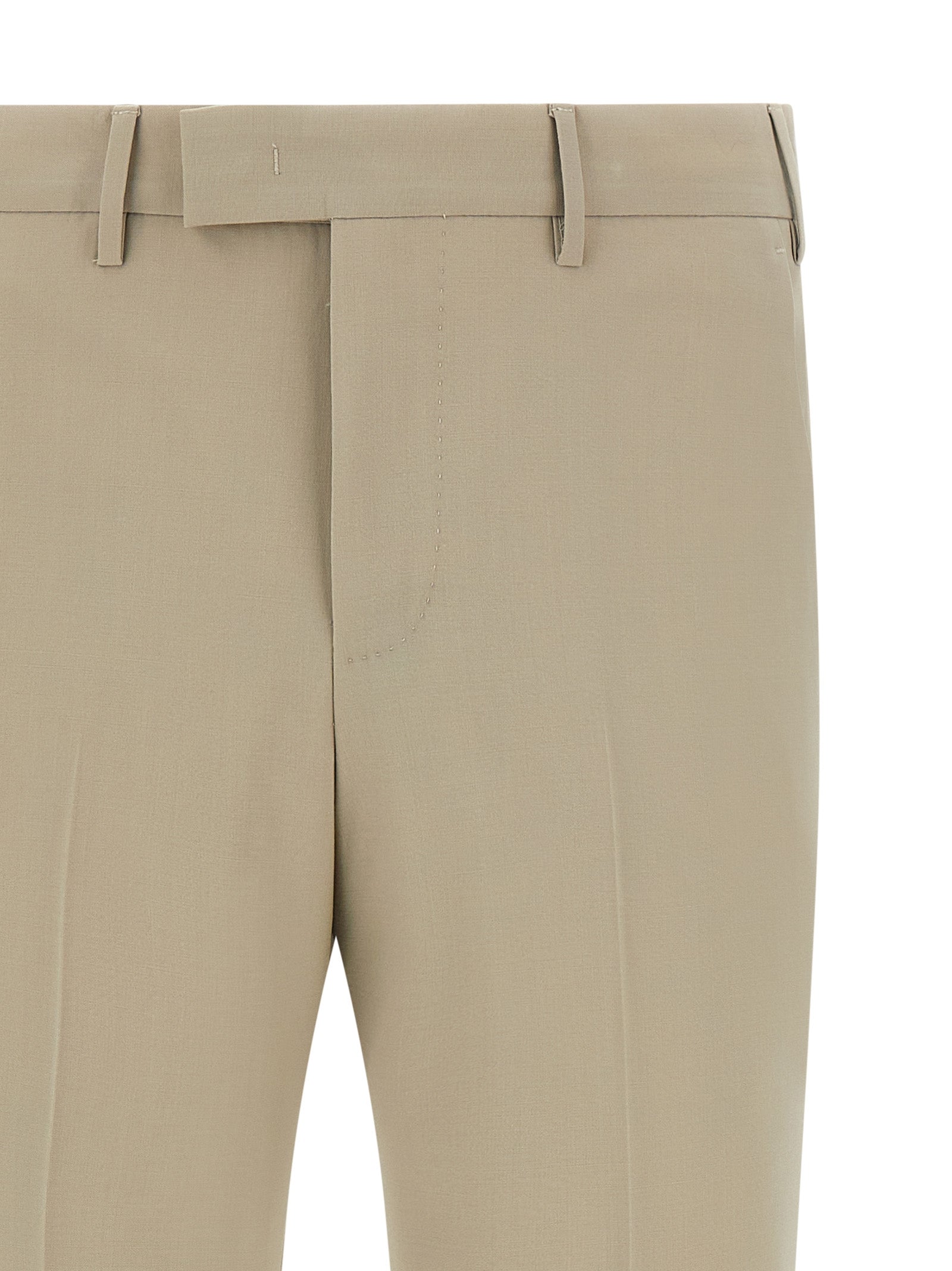 Stretch Wool Slim Fit Trousers for Comfort