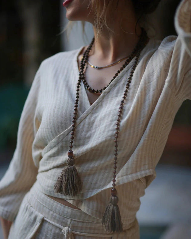 Striped Wrap Crop Top