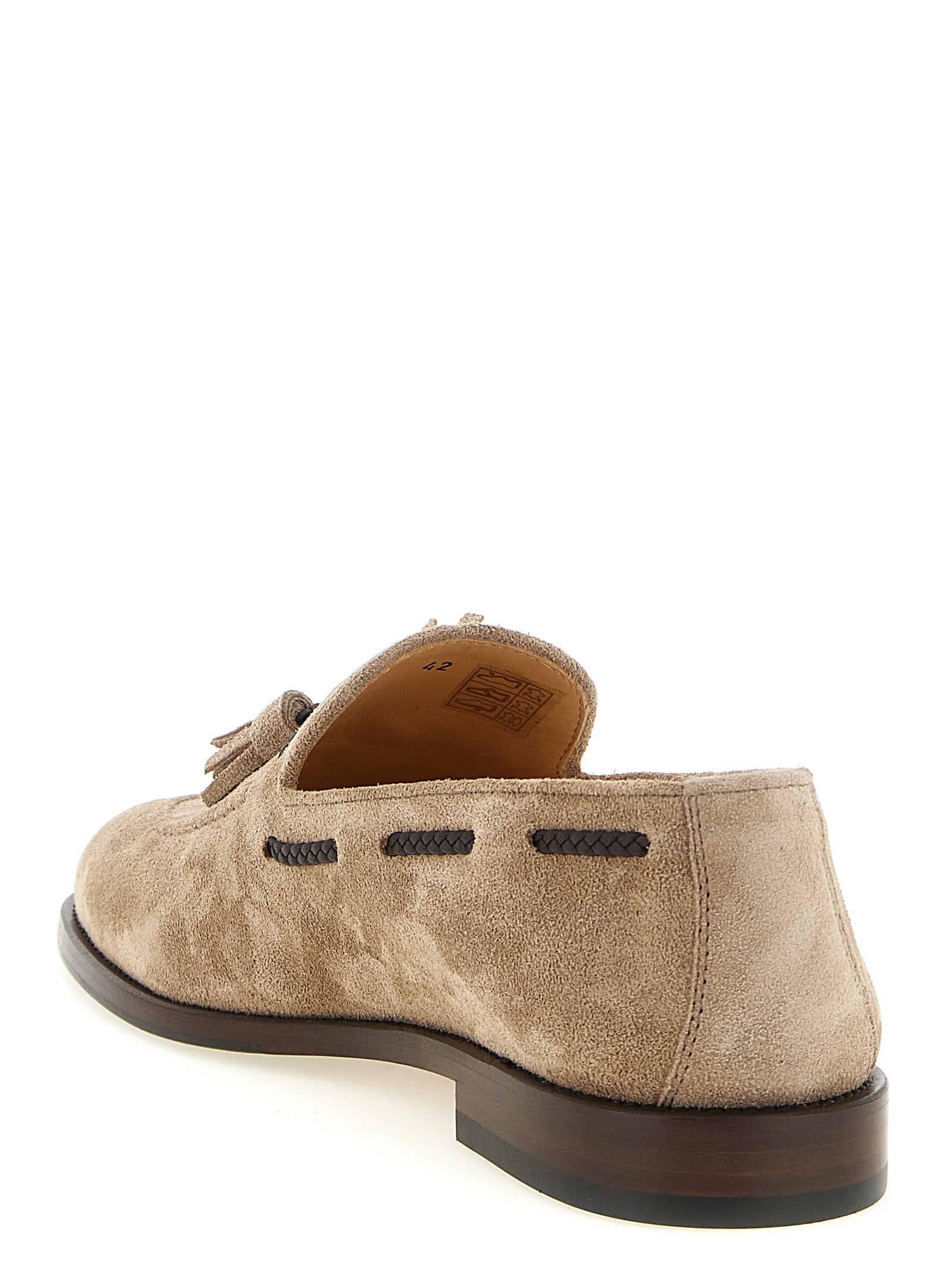 Suede Moccasins with Leather Comfort Detail