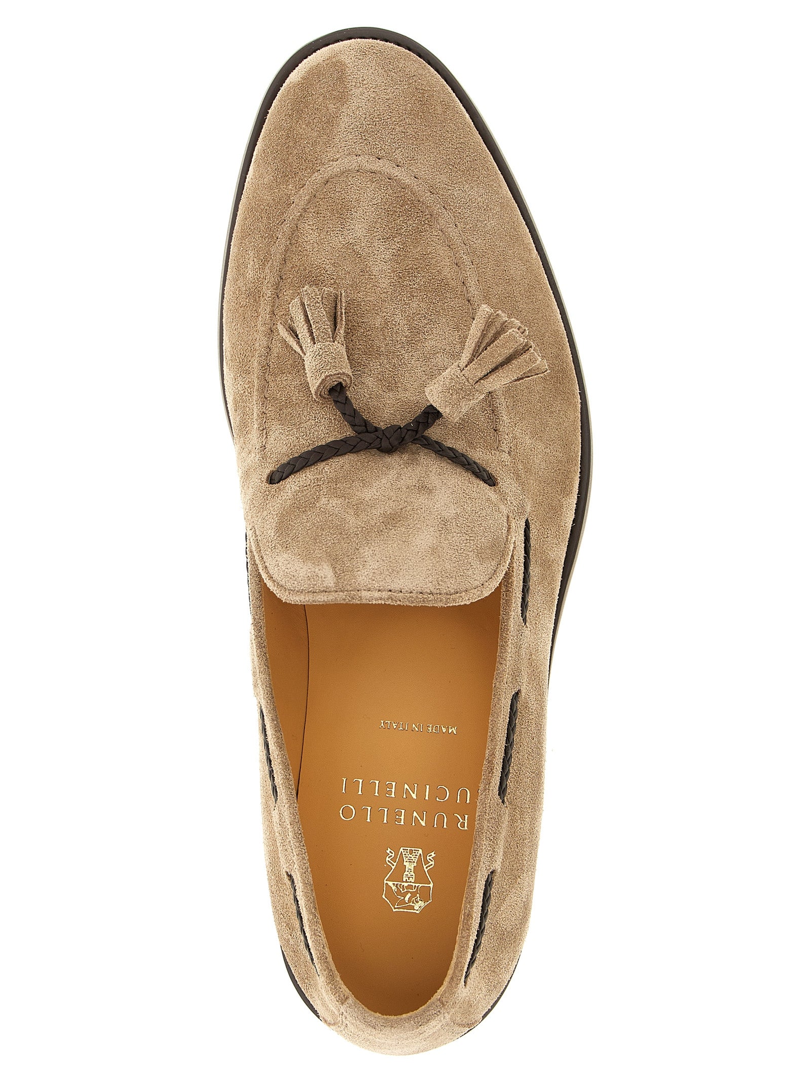 Suede Moccasins with Leather Comfort Detail